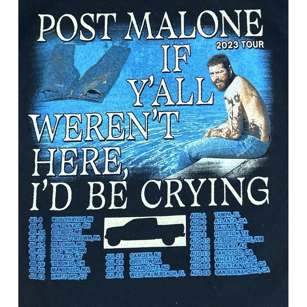 Post Malone 2023 Tour Concert Music T Shirt Two Sided Size Small Rap Hip Hop - Picture 6 of 10
